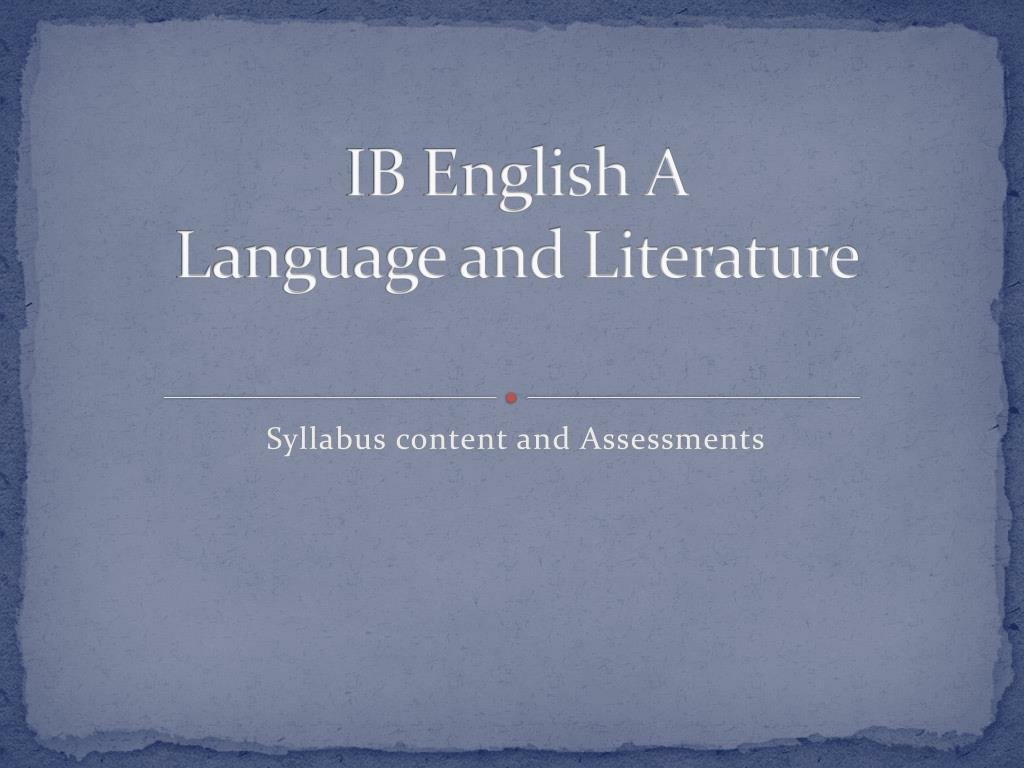 English Language & Literature